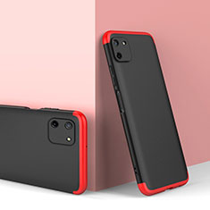 Coque Plastique Mat Protection Integrale 360 Degres Avant et Arriere Etui Housse pour Realme C11 Rouge et Noir