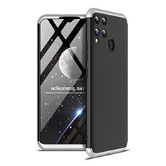 Coque Plastique Mat Protection Integrale 360 Degres Avant et Arriere Etui Housse pour Realme C15 Argent et Noir