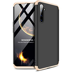 Coque Plastique Mat Protection Integrale 360 Degres Avant et Arriere Etui Housse pour Realme X2 Or et Noir