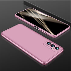 Coque Plastique Mat Protection Integrale 360 Degres Avant et Arriere Etui Housse pour Samsung Galaxy A24 4G Or Rose