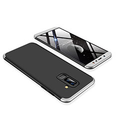 Coque Plastique Mat Protection Integrale 360 Degres Avant et Arriere Etui Housse pour Samsung Galaxy A6 Plus (2018) Argent