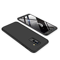 Coque Plastique Mat Protection Integrale 360 Degres Avant et Arriere Etui Housse pour Samsung Galaxy A6 Plus Noir