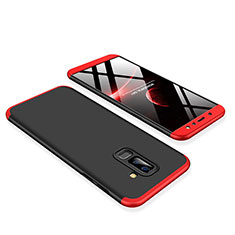 Coque Plastique Mat Protection Integrale 360 Degres Avant et Arriere Etui Housse pour Samsung Galaxy A6 Plus Rouge et Noir