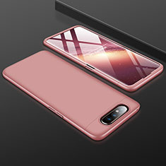 Coque Plastique Mat Protection Integrale 360 Degres Avant et Arriere Etui Housse pour Samsung Galaxy A80 Or Rose