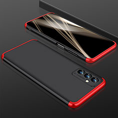 Coque Plastique Mat Protection Integrale 360 Degres Avant et Arriere Etui Housse pour Samsung Galaxy A82 5G Rouge et Noir