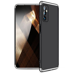 Coque Plastique Mat Protection Integrale 360 Degres Avant et Arriere Etui Housse pour Samsung Galaxy M52 5G Argent et Noir