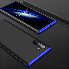 Coque Plastique Mat Protection Integrale 360 Degres Avant et Arriere Etui Housse pour Samsung Galaxy Note 10 Bleu et Noir