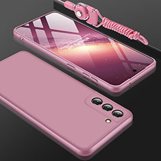 Coque Plastique Mat Protection Integrale 360 Degres Avant et Arriere Etui Housse pour Samsung Galaxy S22 5G Or Rose