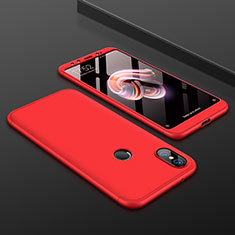 Coque Plastique Mat Protection Integrale 360 Degres Avant et Arriere Etui Housse pour Xiaomi Mi A2 Rouge