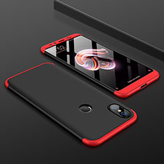 Coque Plastique Mat Protection Integrale 360 Degres Avant et Arriere Etui Housse pour Xiaomi Mi A2 Rouge et Noir