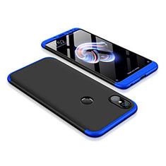 Coque Plastique Mat Protection Integrale 360 Degres Avant et Arriere Etui Housse pour Xiaomi Redmi Note 5 AI Dual Camera Bleu et Noir