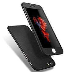 Coque Plastique Mat Protection Integrale 360 Degres Avant et Arriere Etui Housse Q01 pour Apple iPhone 6 Noir