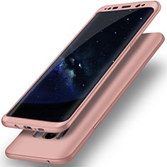 Coque Plastique Mat Protection Integrale 360 Degres Avant et Arriere Etui Housse Q02 pour Samsung Galaxy S8 Plus Or Rose