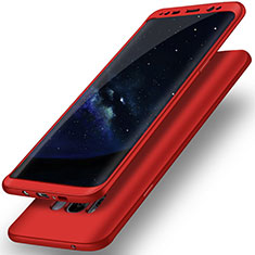 Coque Plastique Mat Protection Integrale 360 Degres Avant et Arriere Etui Housse Q02 pour Samsung Galaxy S8 Plus Rouge