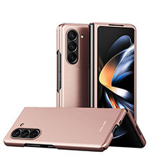 Coque Plastique Mat Protection Integrale 360 Degres Avant et Arriere Etui Housse Q03H pour Samsung Galaxy Z Fold5 5G Or Rose