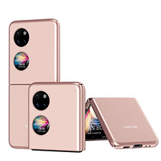 Coque Plastique Mat Protection Integrale 360 Degres Avant et Arriere Etui Housse QH1 pour Huawei P50 Pocket Or Rose