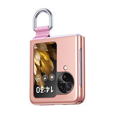 Coque Plastique Mat Protection Integrale 360 Degres Avant et Arriere Etui Housse QH2 pour Oppo Find N3 Flip 5G Or Rose