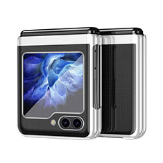 Coque Plastique Mat Protection Integrale 360 Degres Avant et Arriere Etui Housse QH2 pour Samsung Galaxy Z Flip5 5G Argent