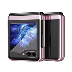 Coque Plastique Mat Protection Integrale 360 Degres Avant et Arriere Etui Housse QH2 pour Samsung Galaxy Z Flip5 5G Or Rose