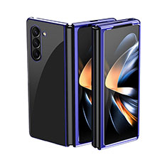 Coque Plastique Mat Protection Integrale 360 Degres Avant et Arriere Etui Housse QH2 pour Samsung Galaxy Z Fold5 5G Bleu