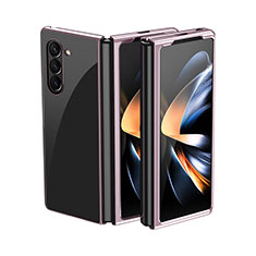 Coque Plastique Mat Protection Integrale 360 Degres Avant et Arriere Etui Housse QH2 pour Samsung Galaxy Z Fold5 5G Or Rose