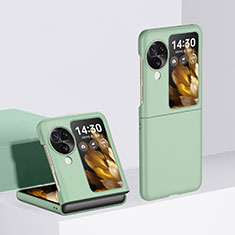 Coque Plastique Mat Protection Integrale 360 Degres Avant et Arriere Etui Housse QH3 pour Oppo Find N3 Flip 5G Pastel Vert