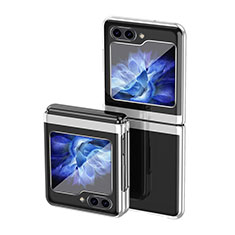 Coque Plastique Mat Protection Integrale 360 Degres Avant et Arriere Etui Housse QH3 pour Samsung Galaxy Z Flip5 5G Argent