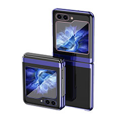 Coque Plastique Mat Protection Integrale 360 Degres Avant et Arriere Etui Housse QH3 pour Samsung Galaxy Z Flip5 5G Bleu