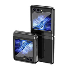 Coque Plastique Mat Protection Integrale 360 Degres Avant et Arriere Etui Housse QH3 pour Samsung Galaxy Z Flip5 5G Noir