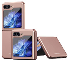 Coque Plastique Mat Protection Integrale 360 Degres Avant et Arriere Etui Housse QH4 pour Samsung Galaxy Z Flip5 5G Or Rose