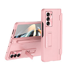 Coque Plastique Mat Protection Integrale 360 Degres Avant et Arriere Etui Housse QH4 pour Samsung Galaxy Z Fold5 5G Or Rose