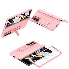 Coque Plastique Mat Protection Integrale 360 Degres Avant et Arriere Etui Housse QH5 pour Samsung Galaxy Z Fold5 5G Or Rose