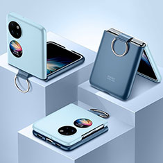Coque Plastique Mat Protection Integrale 360 Degres Avant et Arriere Etui Housse QK1 pour Huawei P60 Pocket Bleu