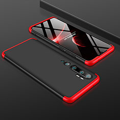 Coque Plastique Mat Protection Integrale 360 Degres Avant et Arriere Etui Housse R01 pour Xiaomi Mi Note 10 Pro Rouge et Noir