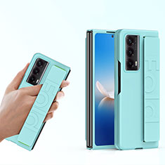 Coque Plastique Mat Protection Integrale 360 Degres Avant et Arriere Etui Housse SD1 pour Huawei Honor Magic Vs2 5G Cyan