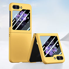 Coque Plastique Mat Protection Integrale 360 Degres Avant et Arriere Etui Housse SD1 pour Samsung Galaxy Z Flip5 5G Jaune