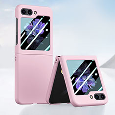 Coque Plastique Mat Protection Integrale 360 Degres Avant et Arriere Etui Housse SD1 pour Samsung Galaxy Z Flip5 5G Or Rose