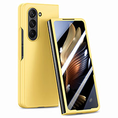 Coque Plastique Mat Protection Integrale 360 Degres Avant et Arriere Etui Housse SD1 pour Samsung Galaxy Z Fold5 5G Jaune