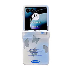 Coque Plastique Mat Protection Integrale 360 Degres Avant et Arriere Etui Housse SD2 pour Motorola Moto Razr 40 Ultra 5G Bleu Clair