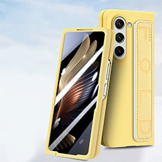 Coque Plastique Mat Protection Integrale 360 Degres Avant et Arriere Etui Housse SD3 pour Samsung Galaxy Z Fold5 5G Jaune