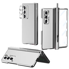 Coque Plastique Mat Protection Integrale 360 Degres Avant et Arriere Etui Housse Z02L pour Samsung Galaxy Z Fold5 5G Argent