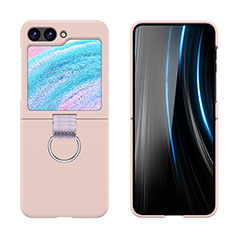 Coque Plastique Mat Protection Integrale 360 Degres Avant et Arriere Etui Housse Z03L pour Samsung Galaxy Z Flip5 5G Rose