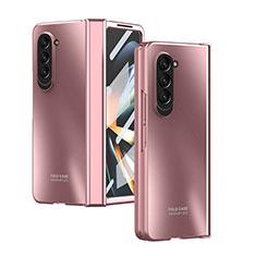 Coque Plastique Mat Protection Integrale 360 Degres Avant et Arriere Etui Housse Z04L pour Samsung Galaxy Z Fold5 5G Or Rose