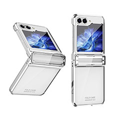 Coque Plastique Mat Protection Integrale 360 Degres Avant et Arriere Etui Housse ZL10 pour Samsung Galaxy Z Flip5 5G Argent