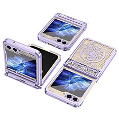 Coque Plastique Mat Protection Integrale 360 Degres Avant et Arriere Etui Housse ZL3 pour Samsung Galaxy Z Flip5 5G Violet