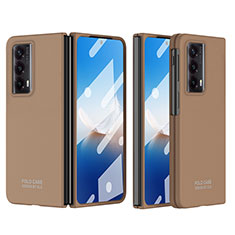 Coque Plastique Mat Protection Integrale 360 Degres Avant et Arriere Etui Housse ZL5 pour Huawei Honor Magic Vs2 5G Marron