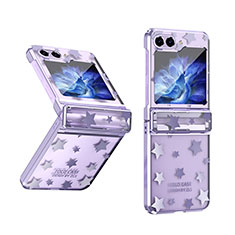 Coque Plastique Mat Protection Integrale 360 Degres Avant et Arriere Etui Housse ZL5 pour Samsung Galaxy Z Flip5 5G Violet