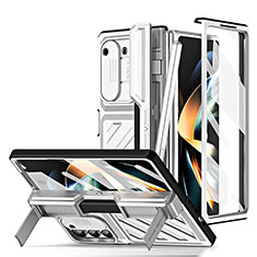 Coque Plastique Mat Protection Integrale 360 Degres Avant et Arriere Etui Housse ZL5 pour Samsung Galaxy Z Fold5 5G Argent