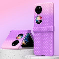 Coque Plastique Mat Protection Integrale 360 Degres Avant et Arriere Etui Housse ZL6 pour Huawei P50 Pocket Violet