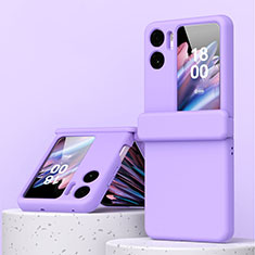 Coque Plastique Mat Protection Integrale 360 Degres Avant et Arriere Etui Housse ZL6 pour Oppo Find N2 Flip 5G Violet